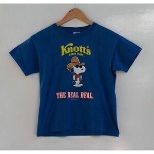 Vintage SNOOPY Sherriff Knott's Berry Farm Blue T-Shirt Kids Size M